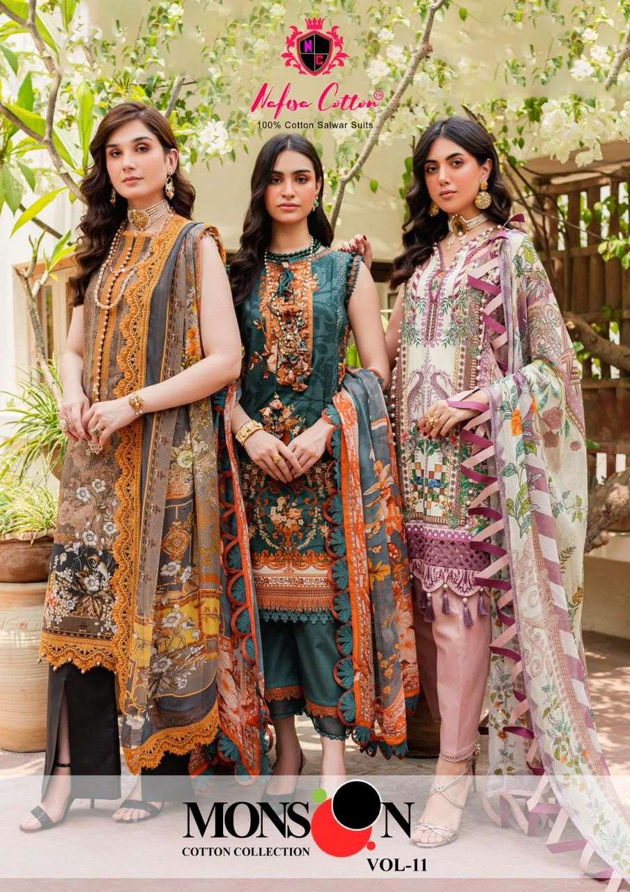 MONSOON COTTON COLLECTION VOL-11 BY NAFISA COTTON PURE COTTON PRINT PAKISTANI DRESSES