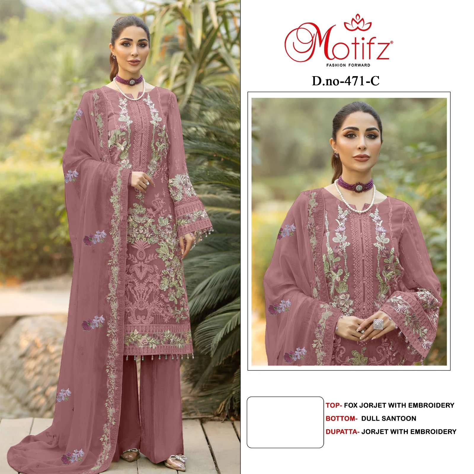 MOTIFZ 471 COLOURS BY MOTIFZ 471-A TO 471-D SERIES GEORGETTE WORK PAKISTANI DRESSES