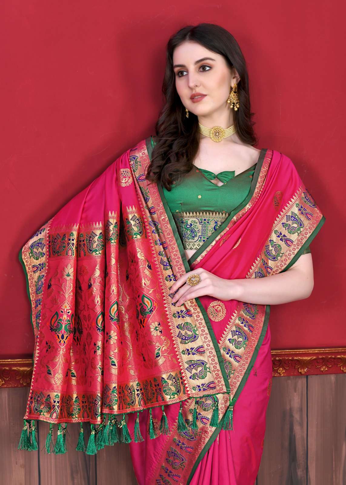 MRT-088 COLOURS BY AQSAWHOLESALE SOFT PAITHANI SILK FESTIVE WEAR SAREES