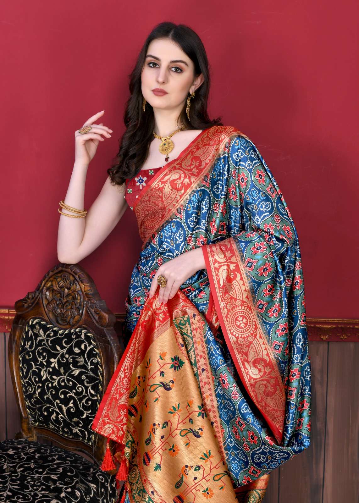 MRT-198 BY AQSAWHOLESALE SOFT PAITHANI SILK FESTIVE WEAR SAREES