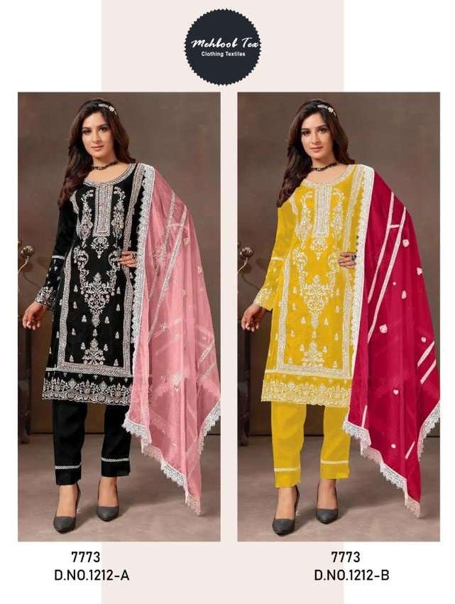 MT-1212 NX BY MEHBOOB TEX ORGANZA HEAVY EMBROIDERY WORK PAKISTANI DRESSES