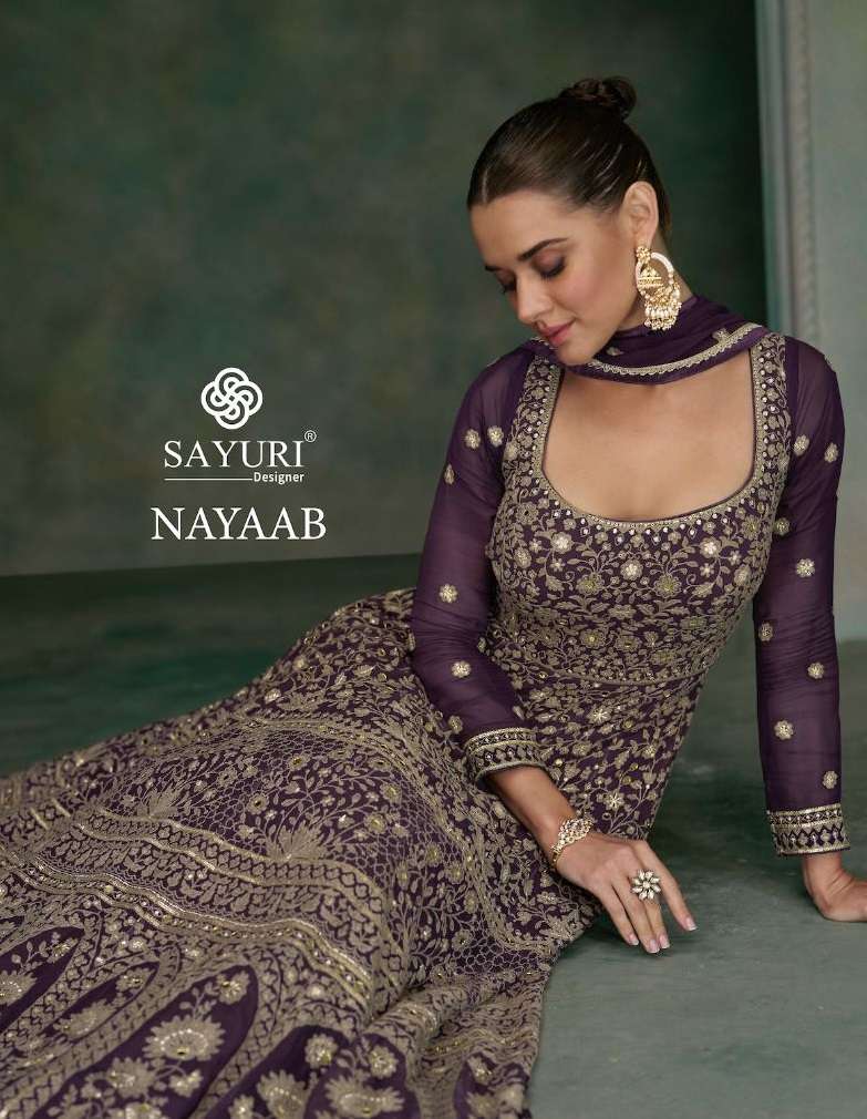 NAYAAB BY SAYURI 5348 TO 5350 SERIES GEORGETTE EMBROIDERY WORK GOWN & DUPATTAS