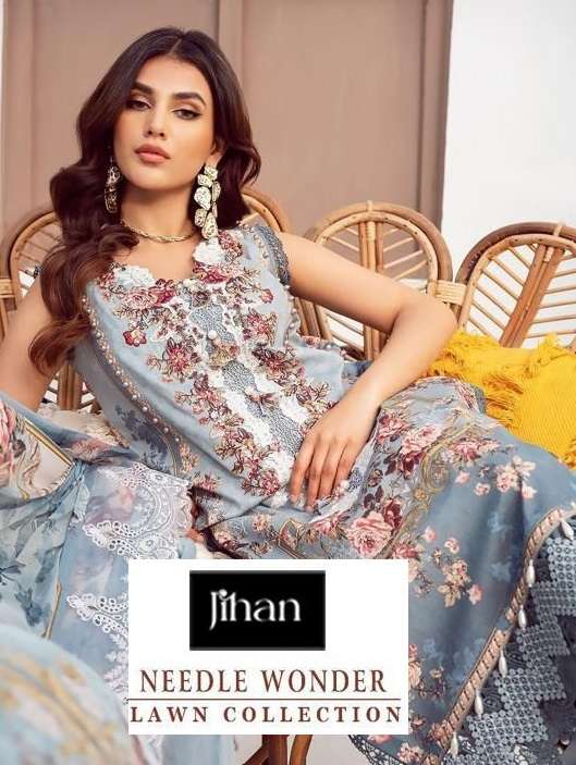 NEEDLE WONDER LAWN COLLECTION BY JIHAN 3245 & 3246 SERIES COTTON PAKISTANI DRESSES