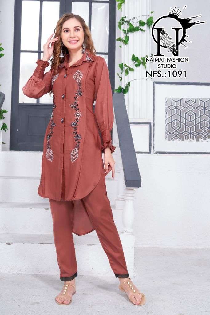 NFS-1091 HIT DESIGN BY NAIMAT FASHION STUDIO IMPORTED FABRIC WORK CO-ORD SET