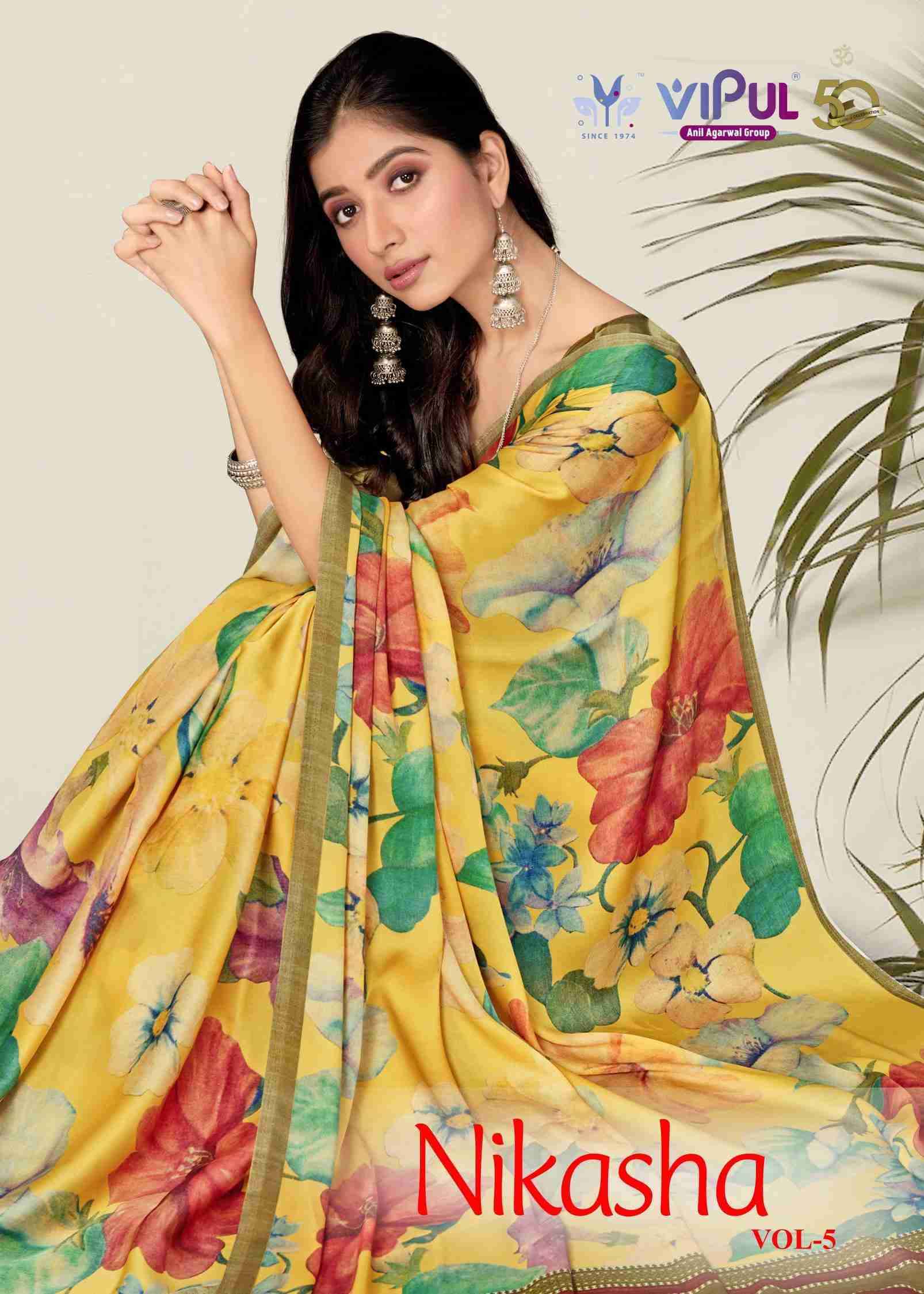 NIKASHA VOL-5 BY VIPUL 74875 TO 74886 SERIES FANCY FABRIC PRINT CASUAL WEAR SAREES