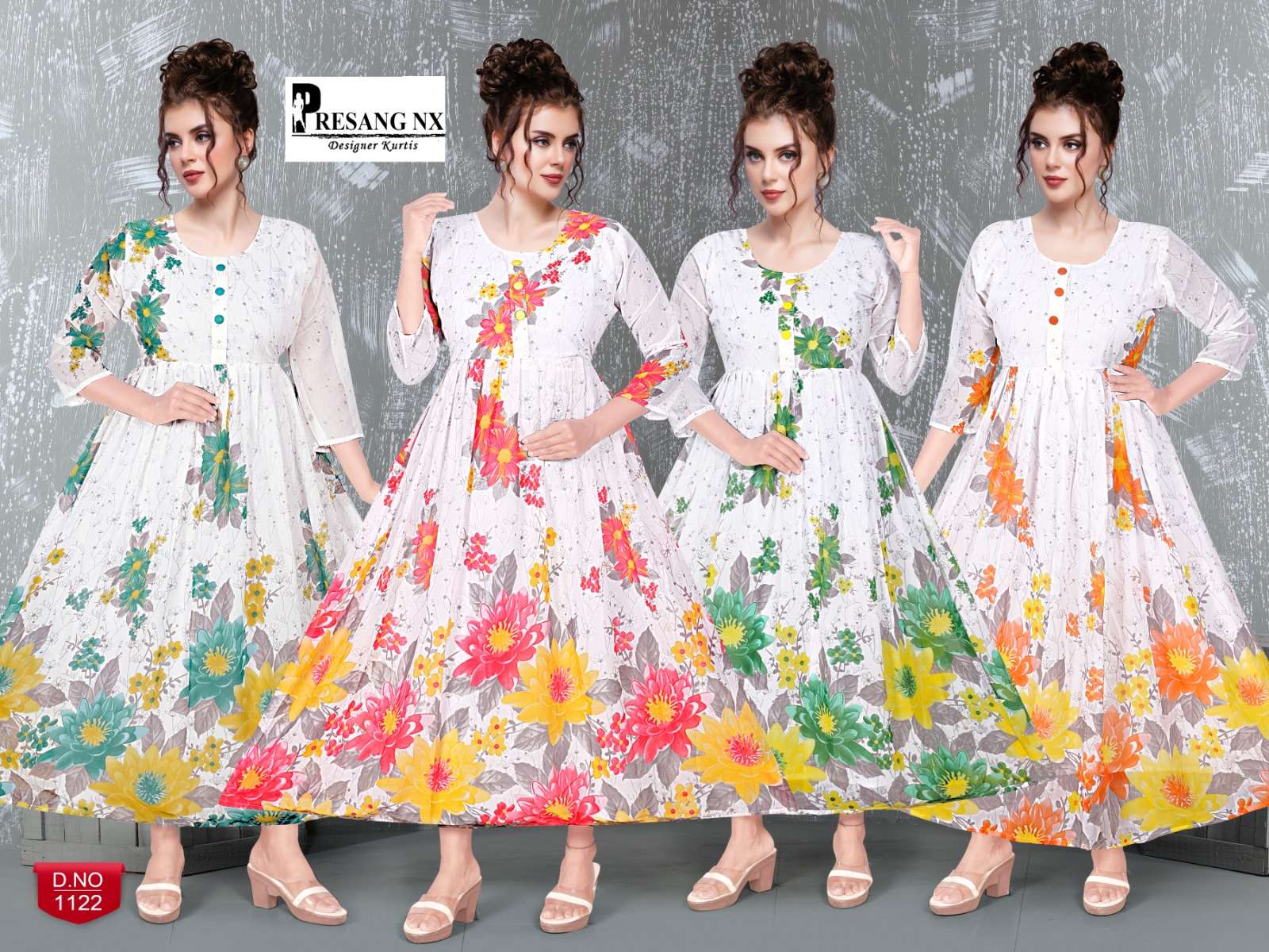 PRESANG NX BY AQSAWHOLESALE GEORGETTE PRINT GOWNS