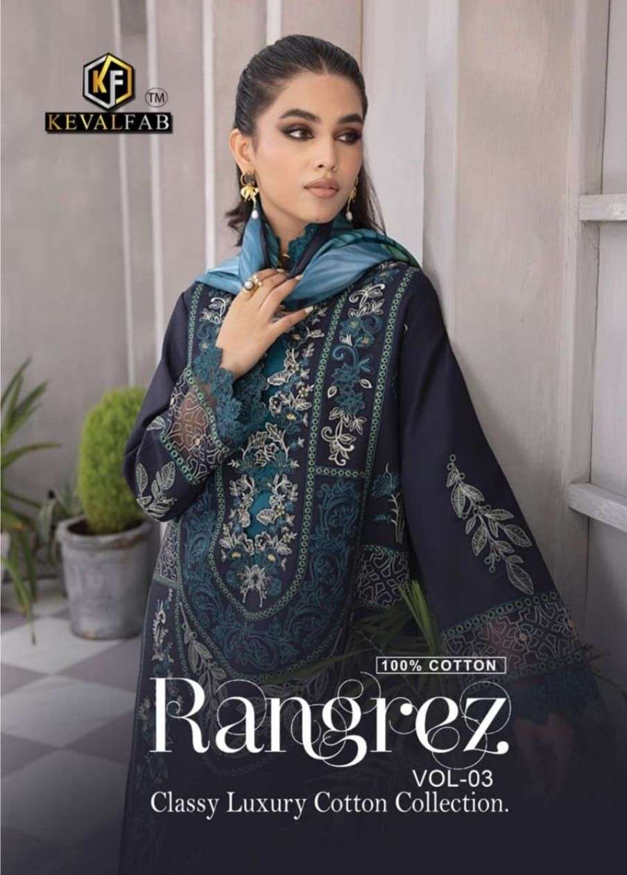 RANGREZ VOL-13 BY KEVAL FAB 1301 TO 1310 SERIES HEAVY COTTON PRINT PAKISTANI DRESSES