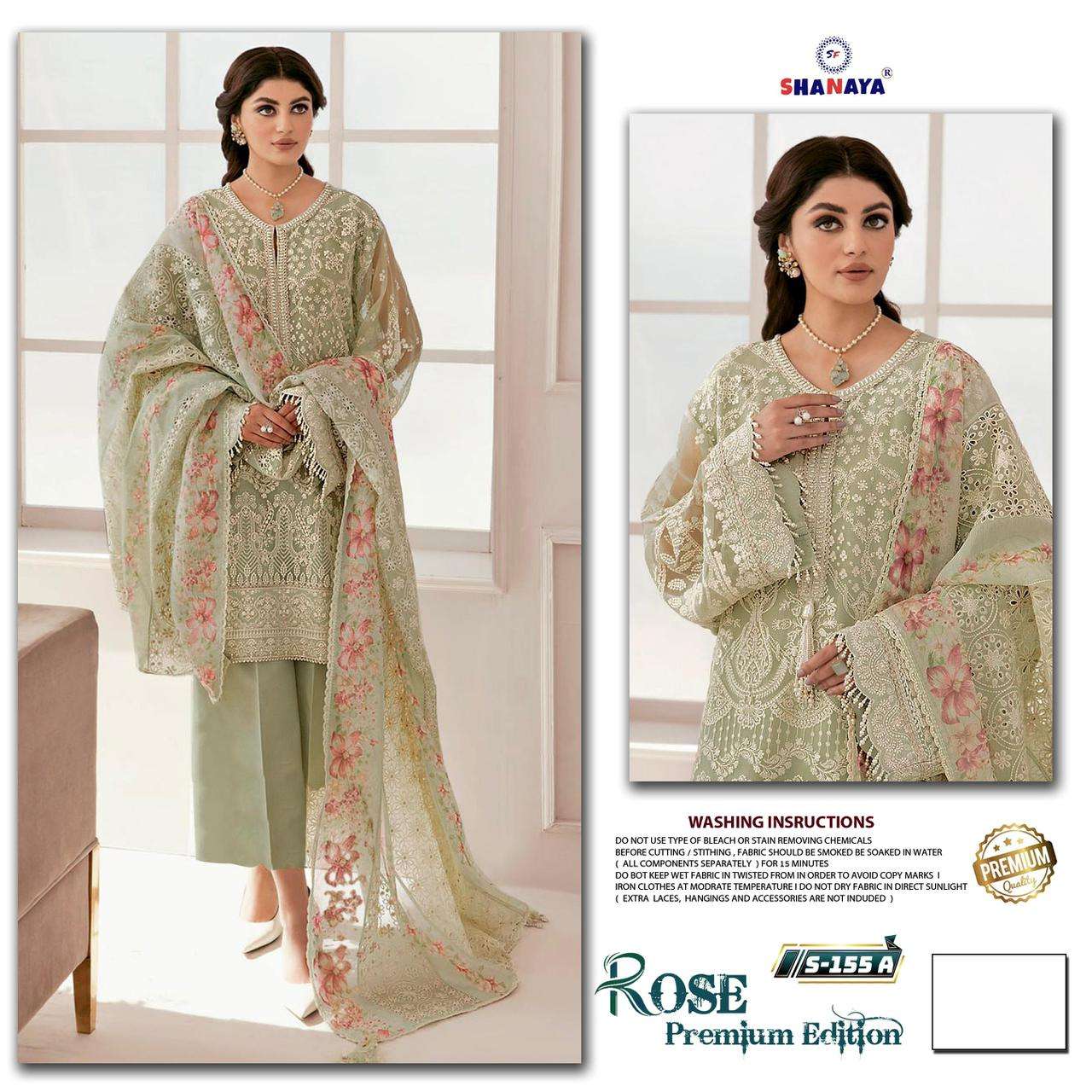 ROSE PREMIUM S-155 COLOURS BY SHANAYA FASHION FAUX GEORGETTE WORK PAKISTANI DRESSES