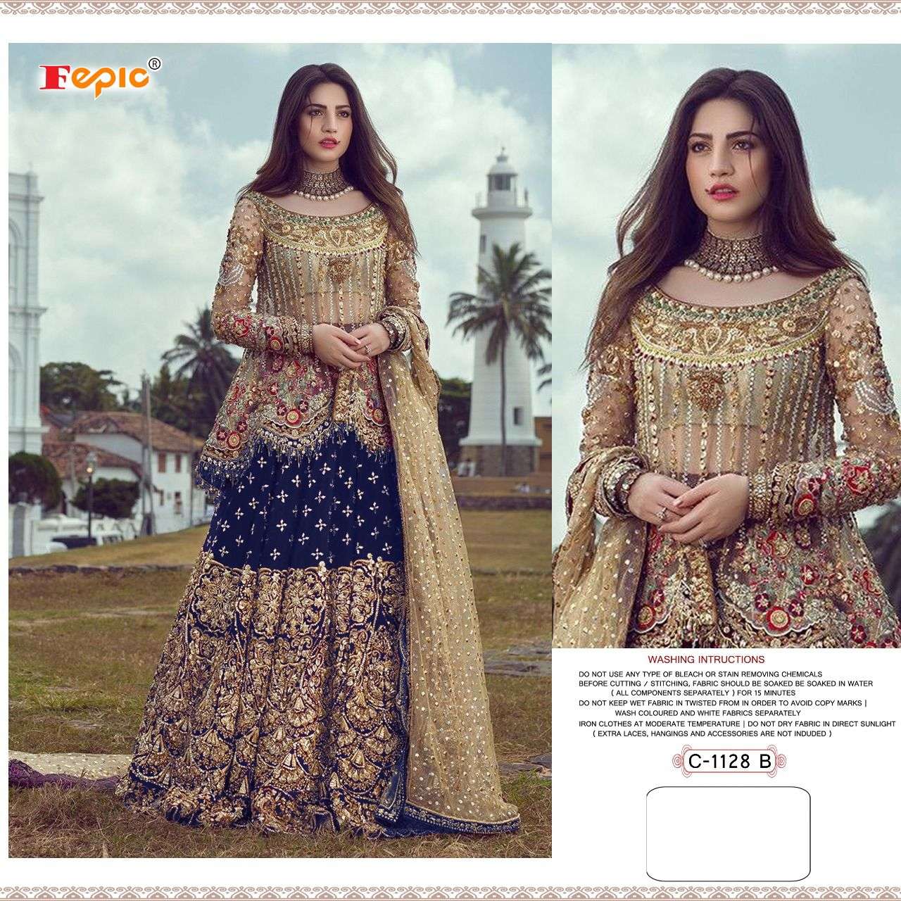 ROSEMEEN 1128-B HIT DESIGN BY FEPIC NET HEAVY WORK PAKISTANI DRESS