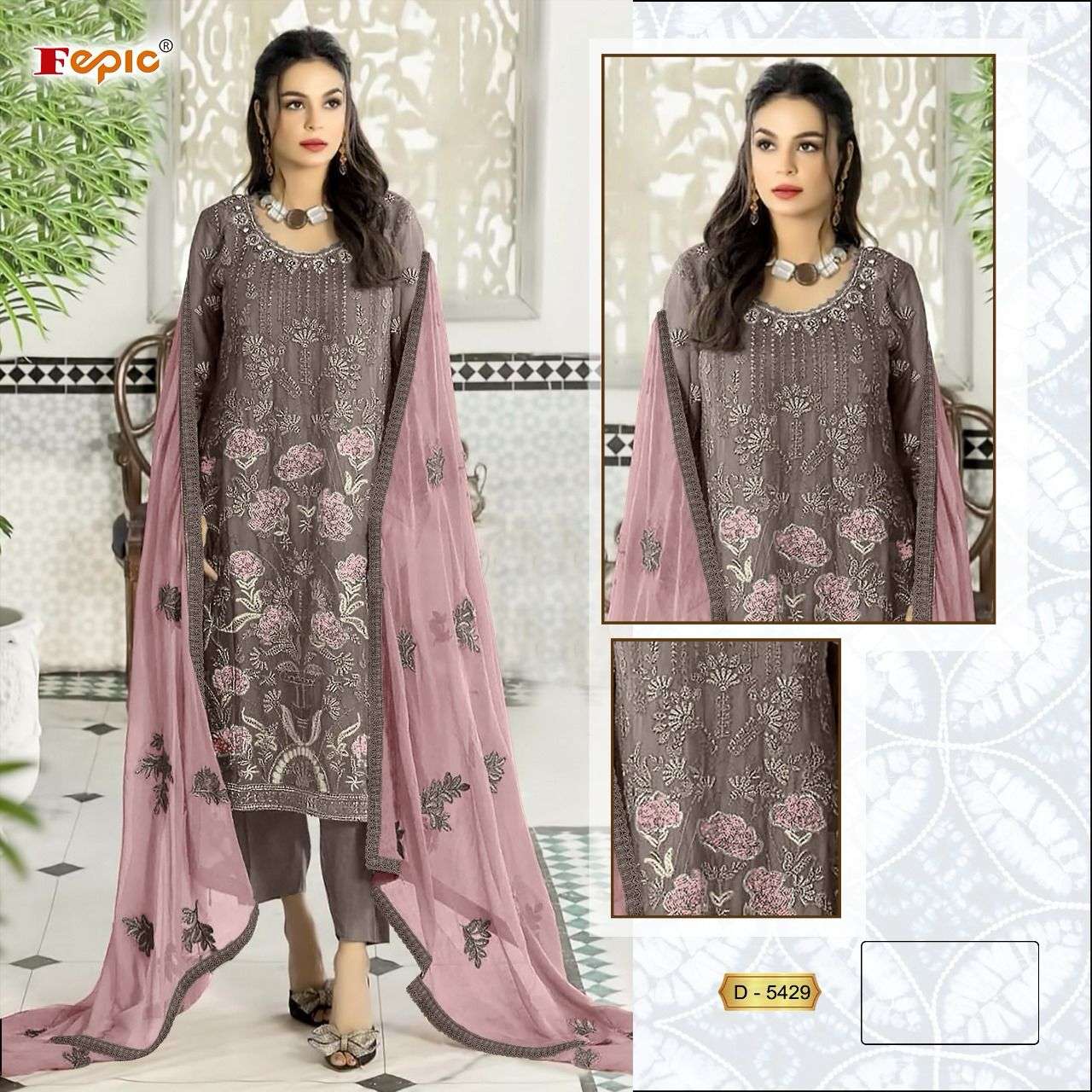 ROSEMEEN 5429 COLOURS BY FEPIC 5429-A TO 5429-D SERIES GEORGETTE WORK PAKISTANI DRESSES