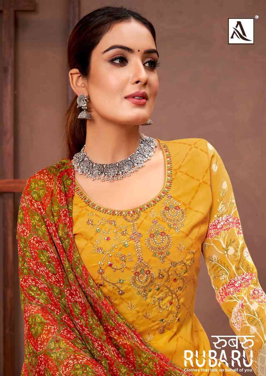 RUBARU BY ALOK SUIT 1003-001 TO 1003-008 SERIES FRENCH PAKISTANI PRINT WORK DRESSES