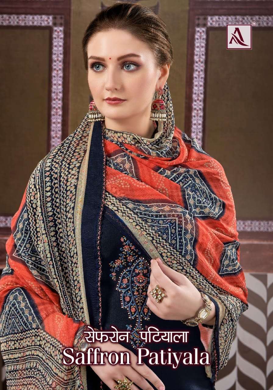 SAFFRON PATIYALA BY ALOK SUITS 1425-001 TO 1425-008 SERIES VISCOSE RAYON WORK DRESSES