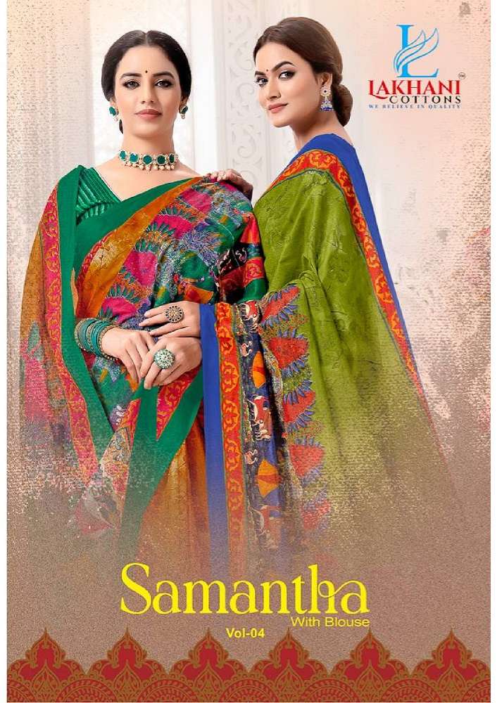 SAMANTHA VOL-4 BY LAKHANI COTTON 4001 TO 4020 SERIES COTTON PRINT SAREES