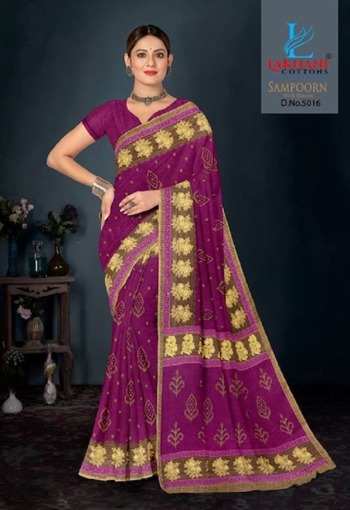 SAMPOORN VOL-5 BY LAKHANI COTTON 5001 TO 5020 SERIES COTTON PRINT CASUAL SAREES