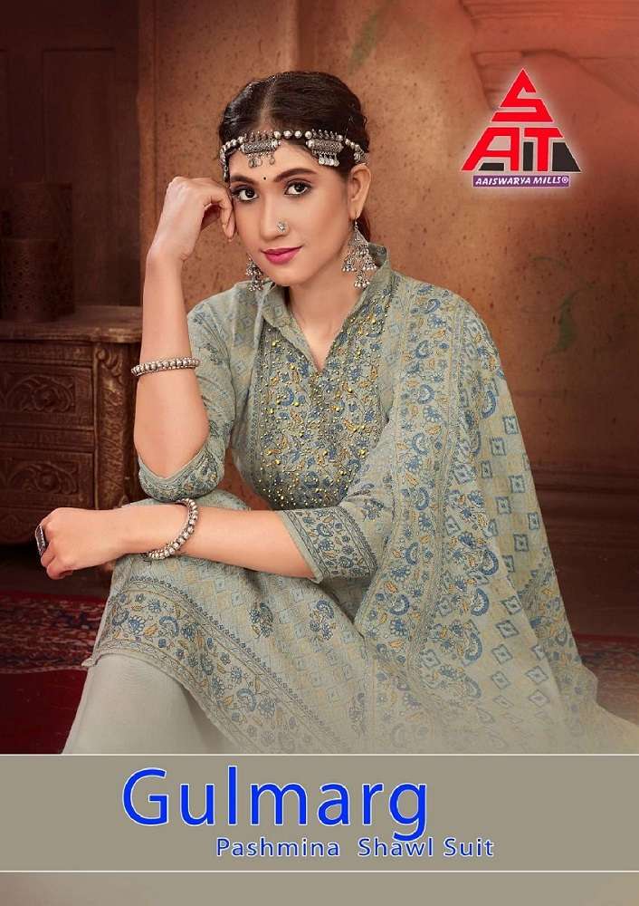 SAT GULMARG VOL-2 BY AQSAWHOLESALE 1001 TO 1010 SERIES PASHMINA WINTER WEAR DRESSES