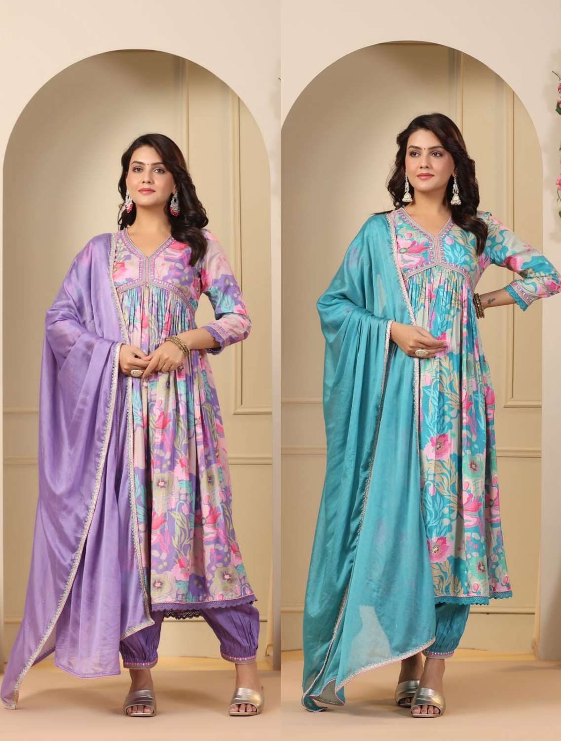 SHILPKALA VOL-1 BY AQSAWHOLESALE MUSLIN PRINT EMBRDIERY READYMADE DRESSES