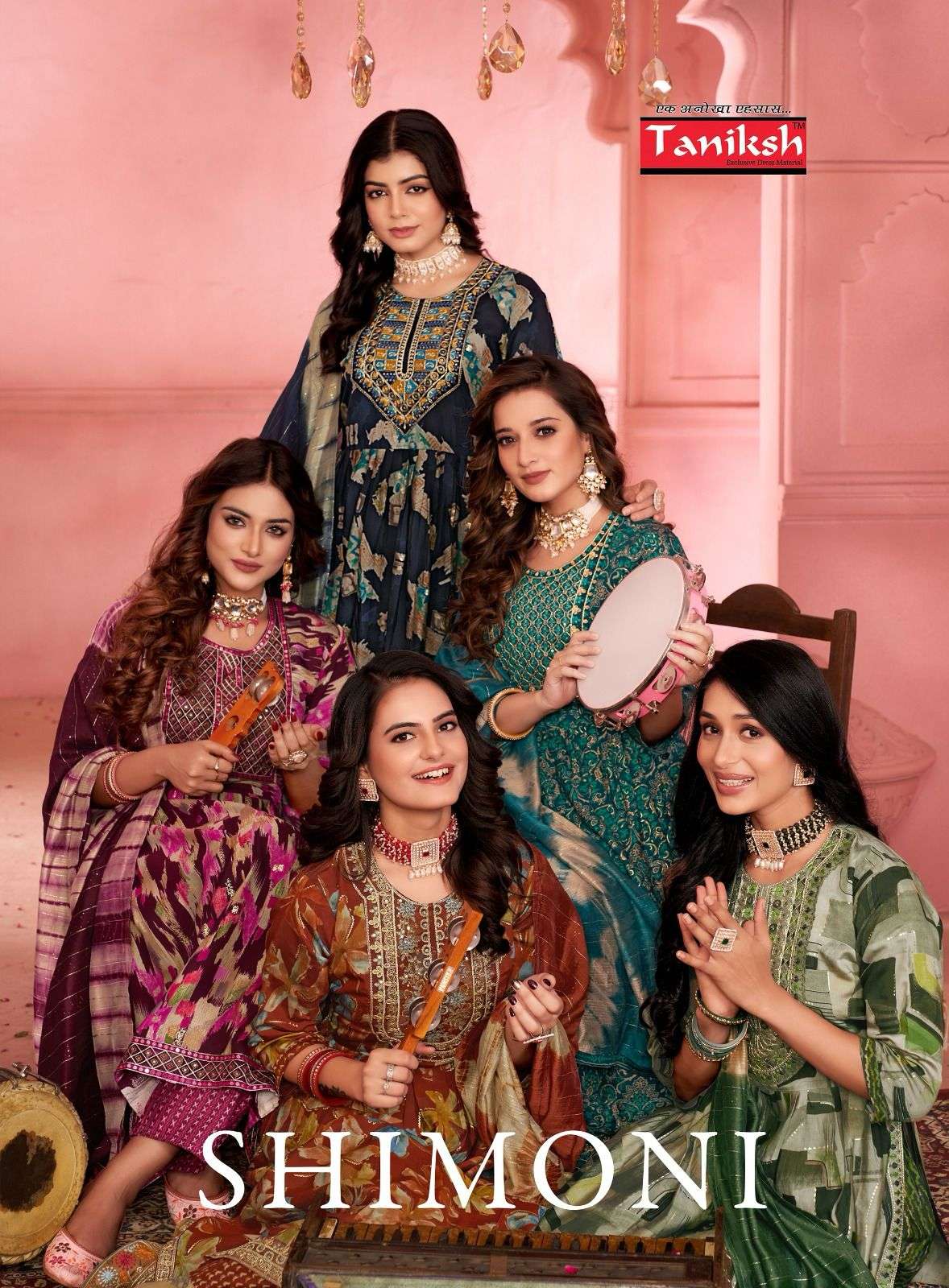 SHIMONI VOL-3 BY TANIKSH 1001 TO 1008 SERIES MUSLIN PRINT WORK READYMADE DRESSES