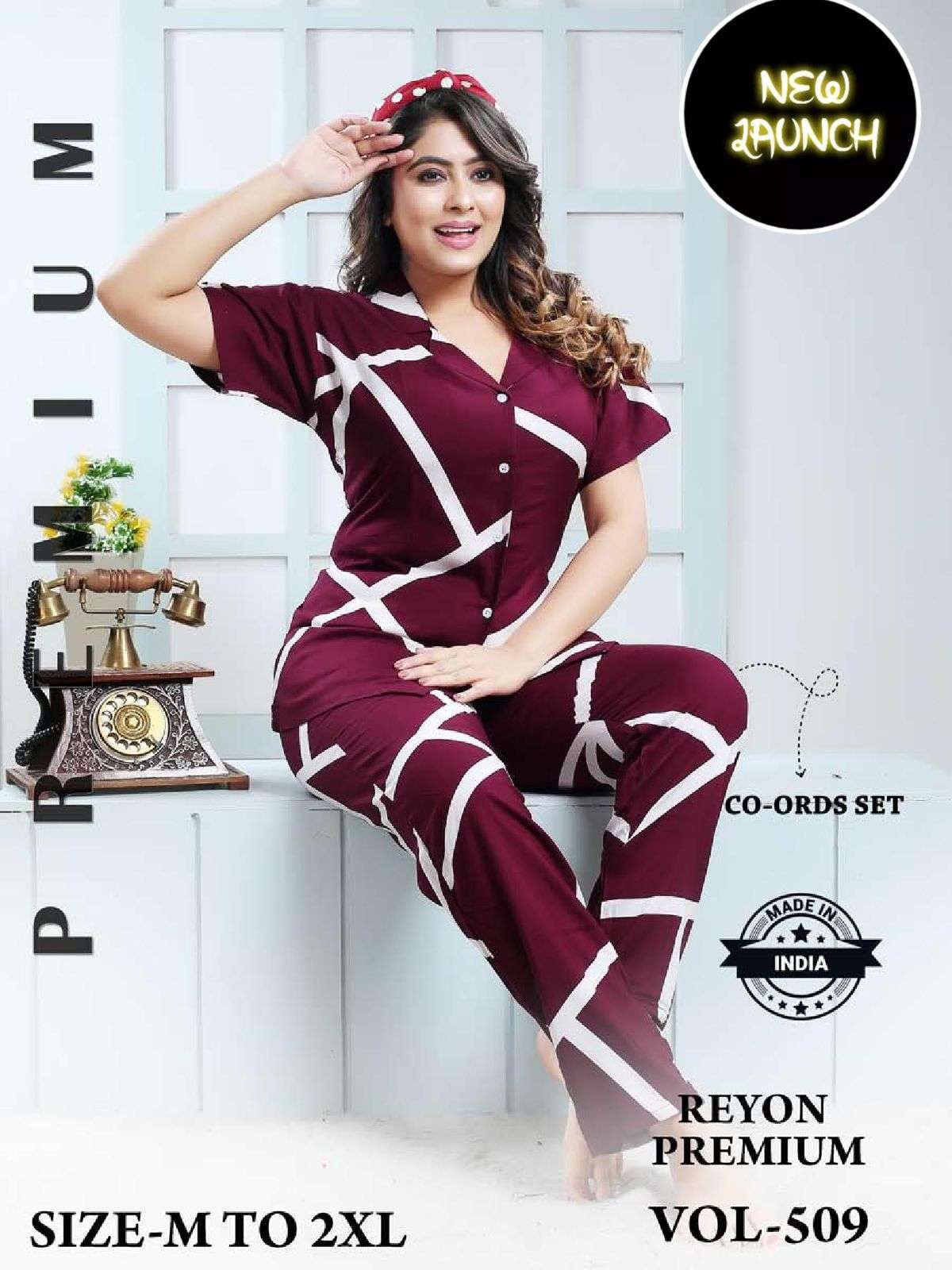 SUMMER SPECIAL VOL-509 BY AQSAWHOLESALE RAYON PRINT NIGHT WEAR CO-ORD SET