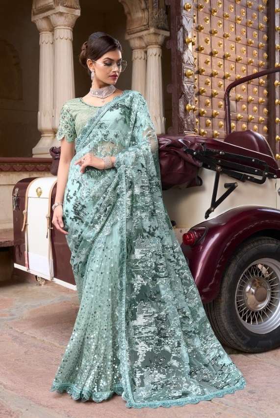 SWAROVSKI HIT LIST BY MN SAREES DESIGNER NET HEAVY WORK FESTIVE WEAR SAREES