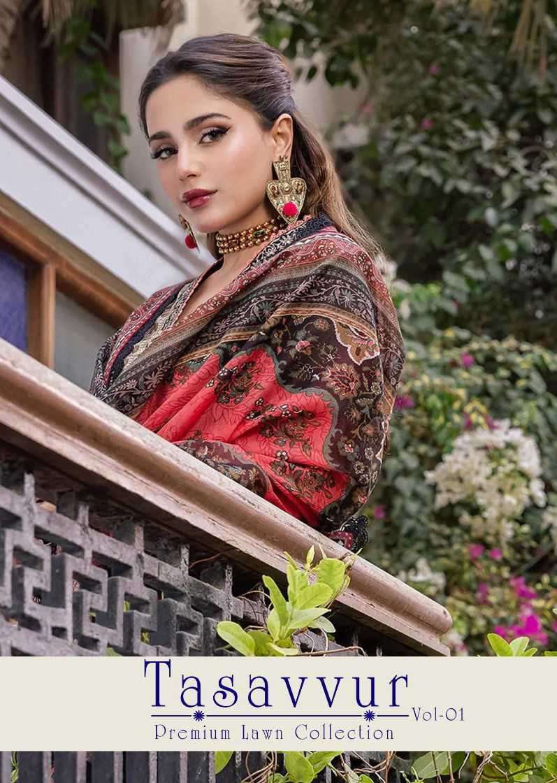 TASAVVUR VOL-1 BY AQSAWHOLESALE 1001 TO 1006 SERIES HEAVY COTTON PRINT PAKISTANI DRESSES