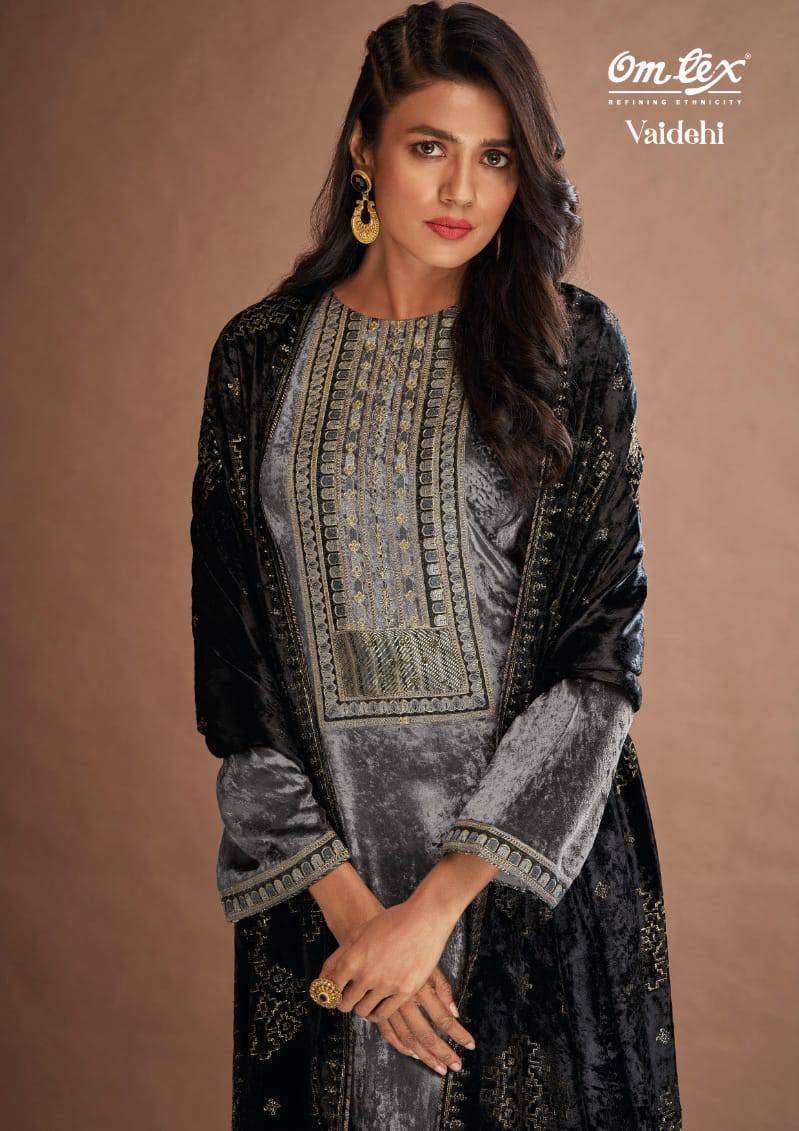 VAIDEHI BY OMTEX 2931-A TO 231-D SERIES VELVET HEAVY EMBROIDERY WORK WINTER WEAR DRESSES