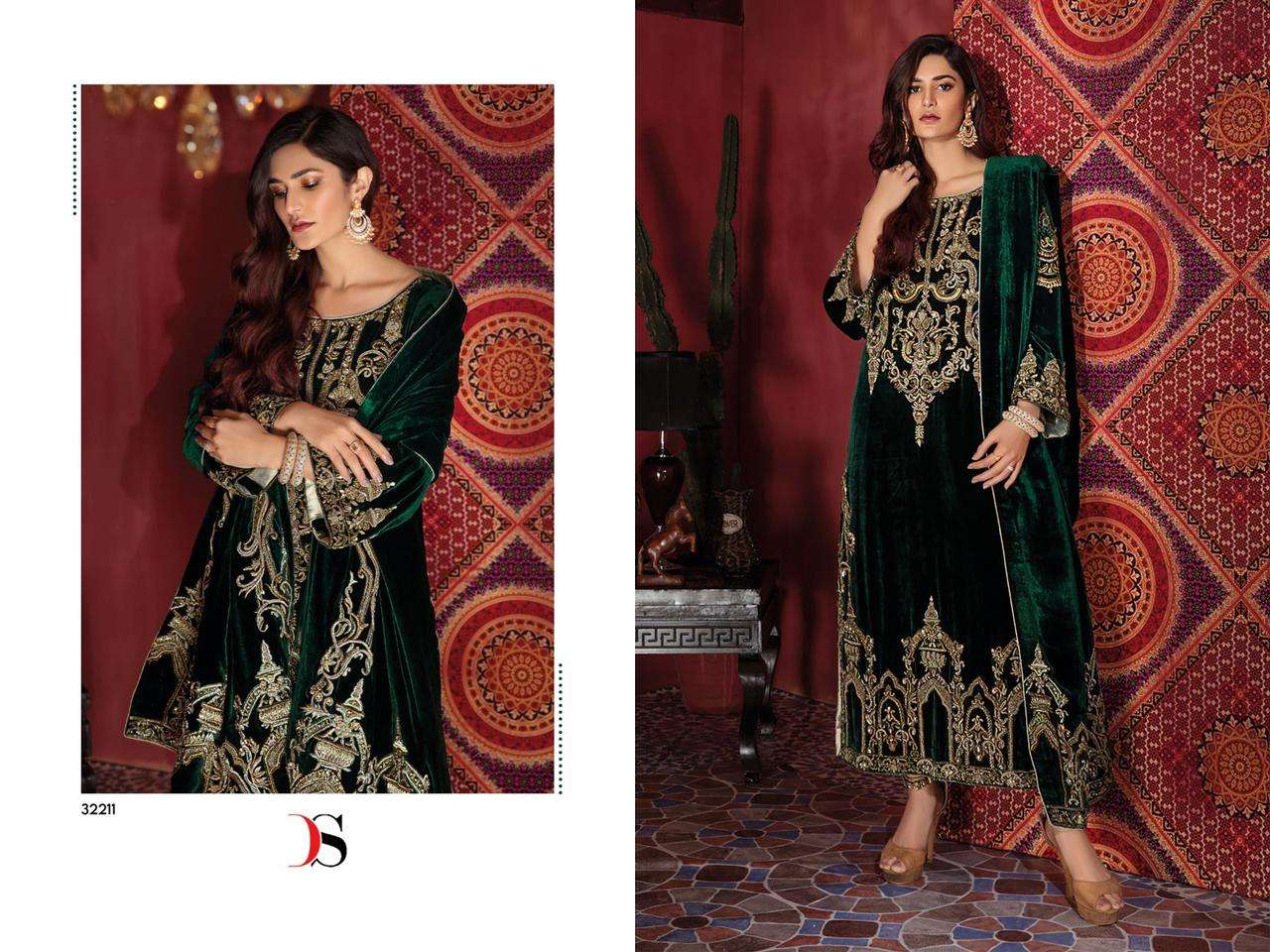 VELVET 32211 HIT DESIGN BY DEEPSY SUITS VELVET HEAVY WORK PAKISTANI DRESS