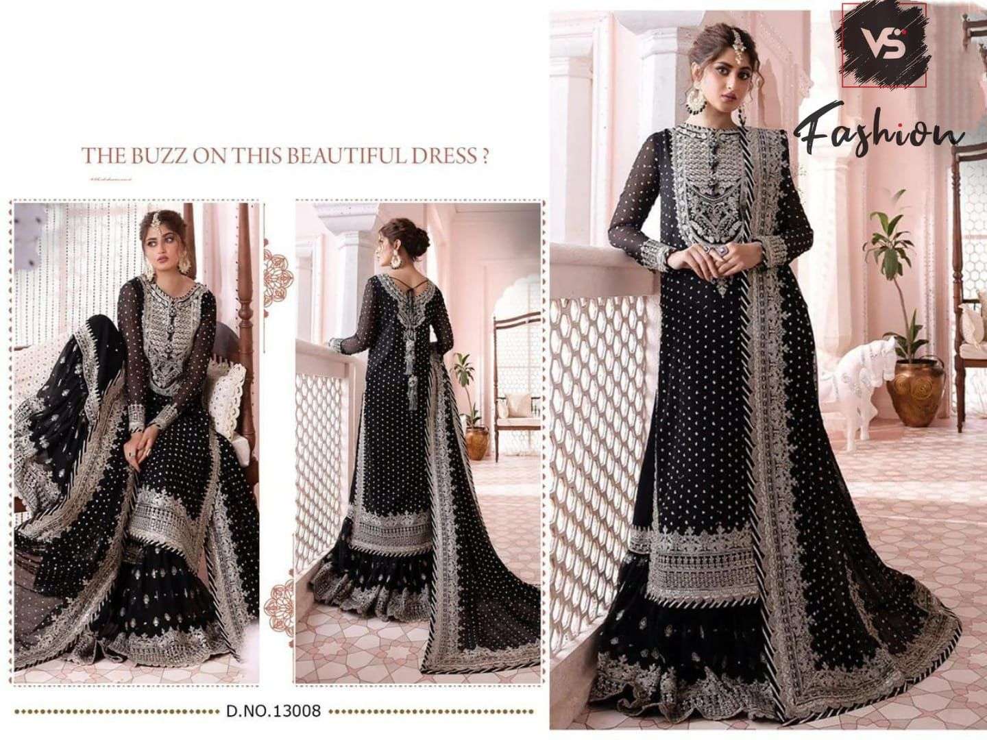 VS-13008 HIT DESIGN BY VS FASHION GEORGETTE EMBROIDERY WORK PAKISTANI DRESS