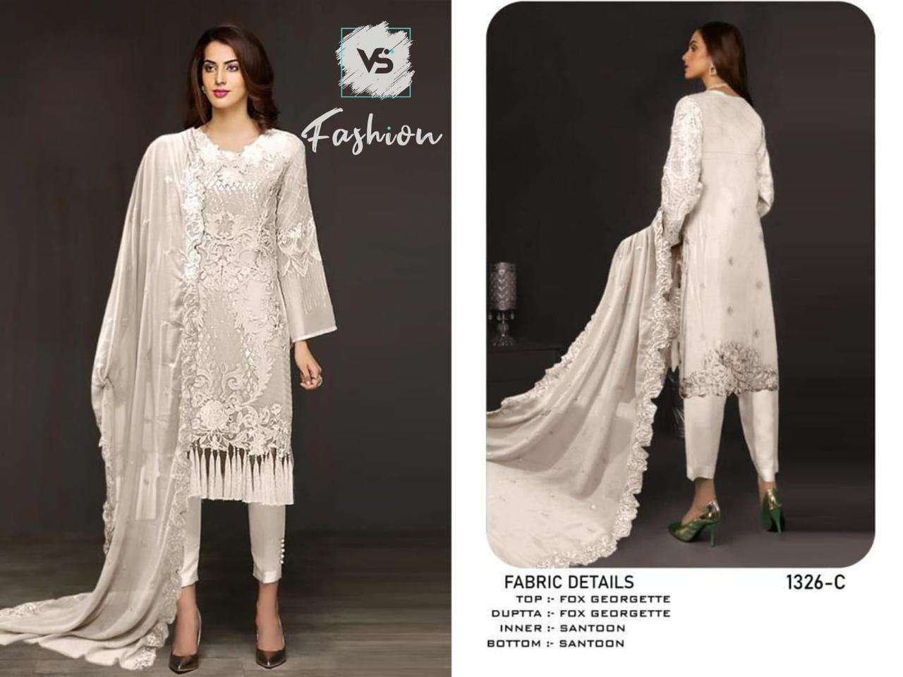 VS-1326 COLOURS BY VS FASHION 1326-C TO 1326-H SERIES GEORGETTE WORK PAKISTANI DRESSES