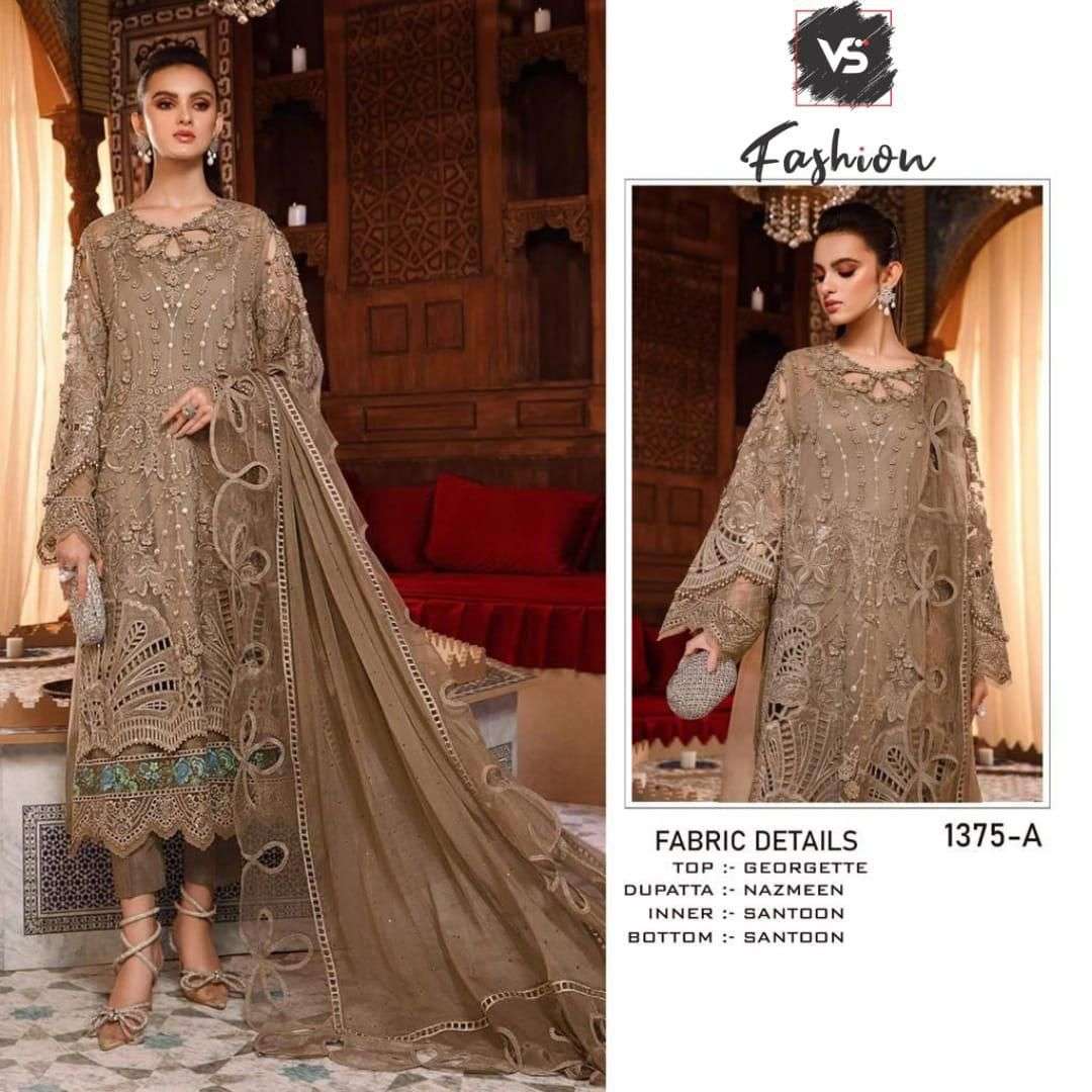 VS-1375 HIT DESIGN BY VS FASHION GEORGETTE HEAVY EMBROIDERY PAKISTANI DRESS