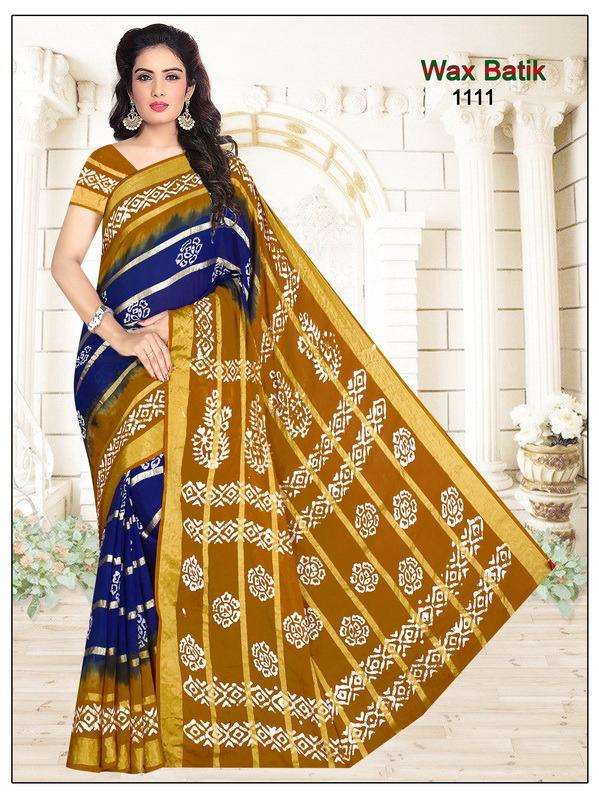 WAX BATIK VOL-2 BY AQSAWHOLESALE PURE WEX COTTON ZARI WORK SAREES