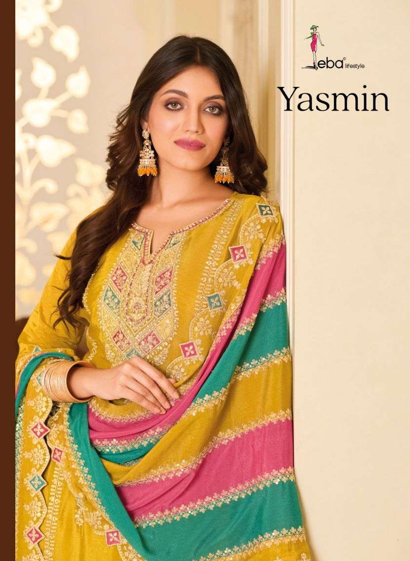 YASMIN BY EBA LIFESTYLE 1653 & 1654 SERIES SILK HEAVY EMBROIDERY WORK READYMADE DRESSES