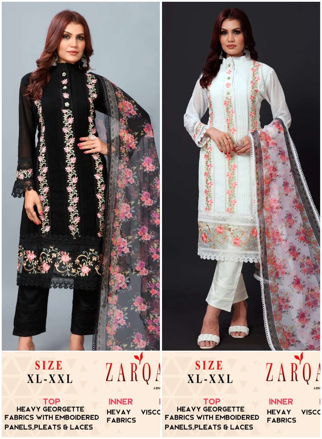 Z-170 NX BY ZARQASH 170-A & 170-B SERIES HEAVY GEORGETTE WORK READYMADE DRESSES