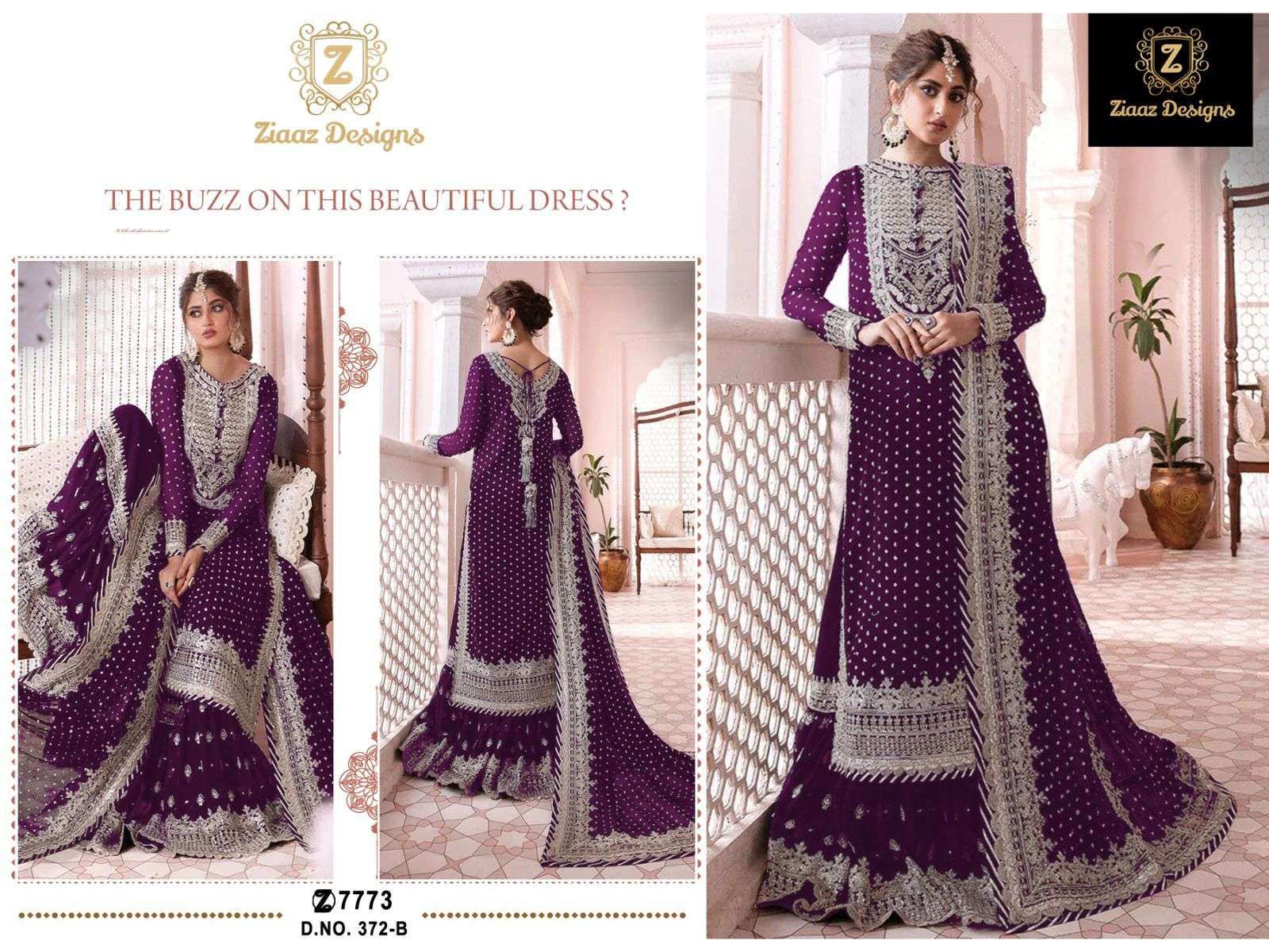 Z-372 B HIT DESIGN BY ZIAAZ DESIGNS GEORGETTE HEAVY WORK PAKISTANI DRESS