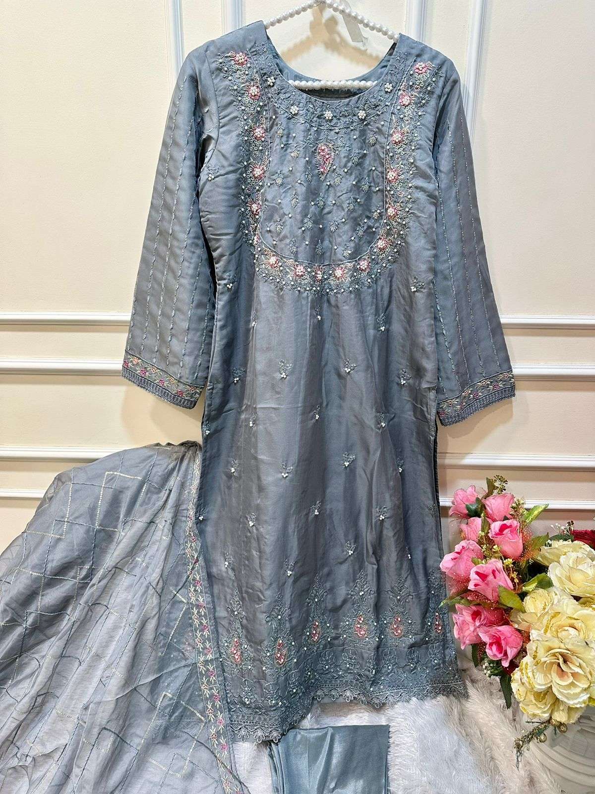 Z-379 HIT DESIGN BY ZIAAZ DESIGNS ORGANZA EMBROIDERY PAKISTANI DRESS