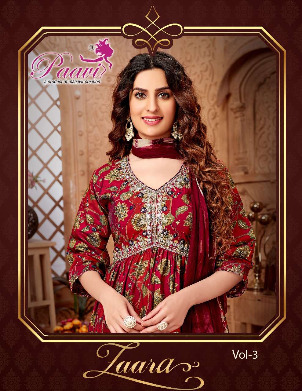 ZAARA VOL-3 BY PAAVI 1001 TO 1008 SERIES MODAL PRINT WORK READYMADE DRESSES