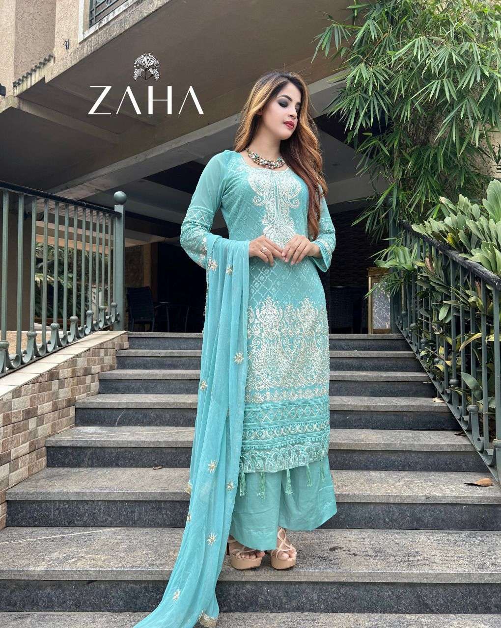 ZAHA 10021 HIT DESIGN BY ZAHA GEORGETTE HEAVY EMBROIDERY WORK PAKISTANI DRESS