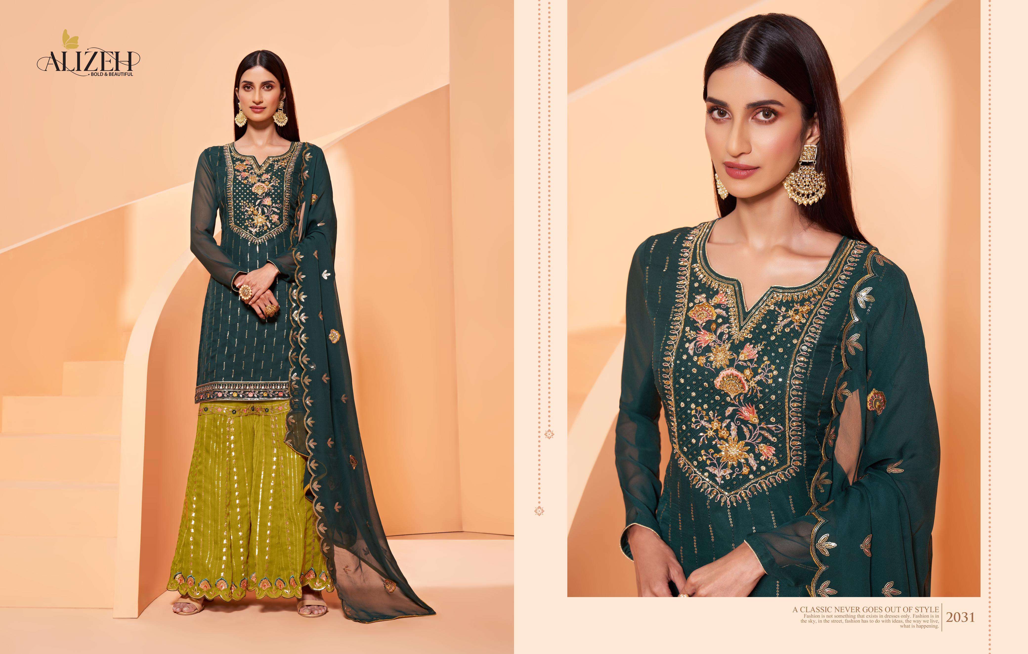 ZAIDA 2031 HIT DESIGN BY ALIZEH GEORGETTE EMBROIDERY WORK DRESS