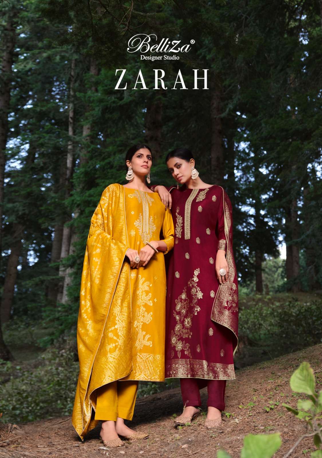 ZARAH BY BELLIZA 832-001 TO 832-006 SERIES VISCOSE PASHMINA WORK WINTER WEAR DRESSES