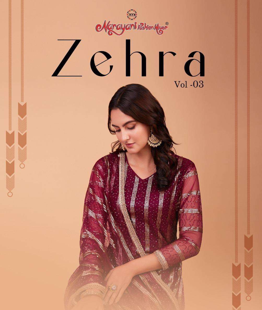 ZEHRA VOL-3 BY NARAYANI FASHION HOUSE 229 TO 232 SERES BUTTERFLY NET WORK DRESSES