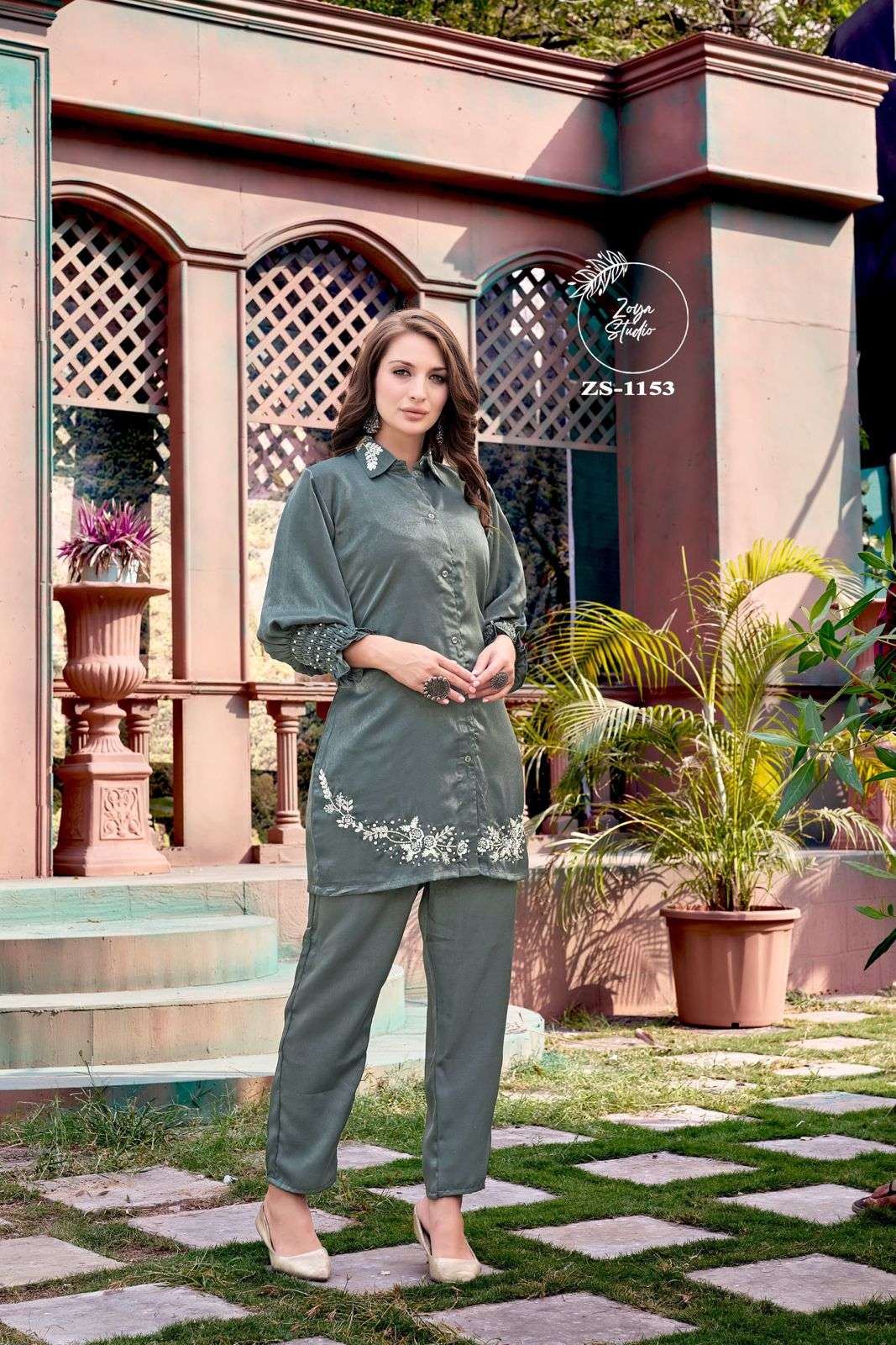 ZS-1153 BY ZOYA STUDIO IMPORTED FABRIC HAND WORK CO-ORD SET