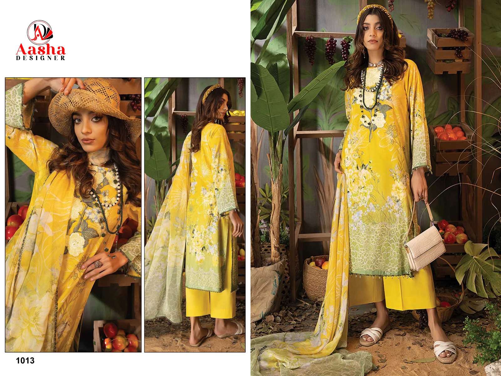 ADAN LIBAS 1013 HIT DESIGN BY AASHA DESIGNER PURE COTTON PRINT WORK PAKISTANI DRESS