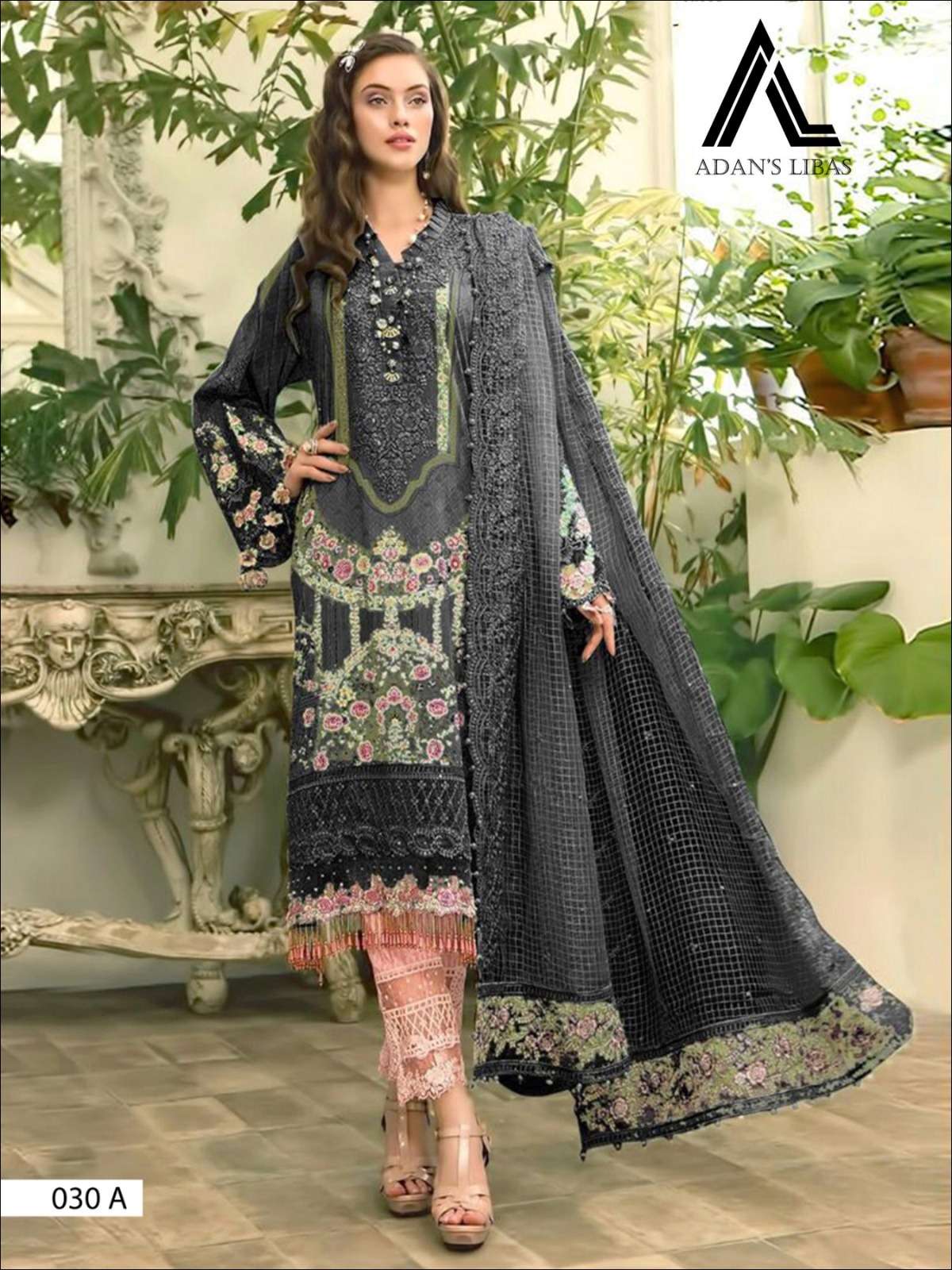 ADANS LIBAS 030 COLOURS BY AQSAWHOLESALE COTTON PRINT WORK PAKISTANI DRESSES