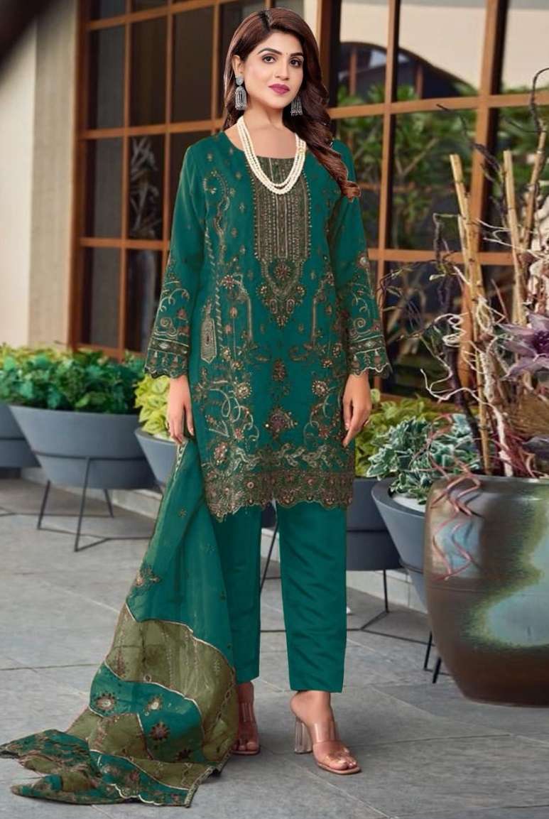 AJ-56098 NX BY ASIM JOFA 56098-A & 5698-B B SERIES ORGANZA HEAVY WORK PAKISTANI DRESSES