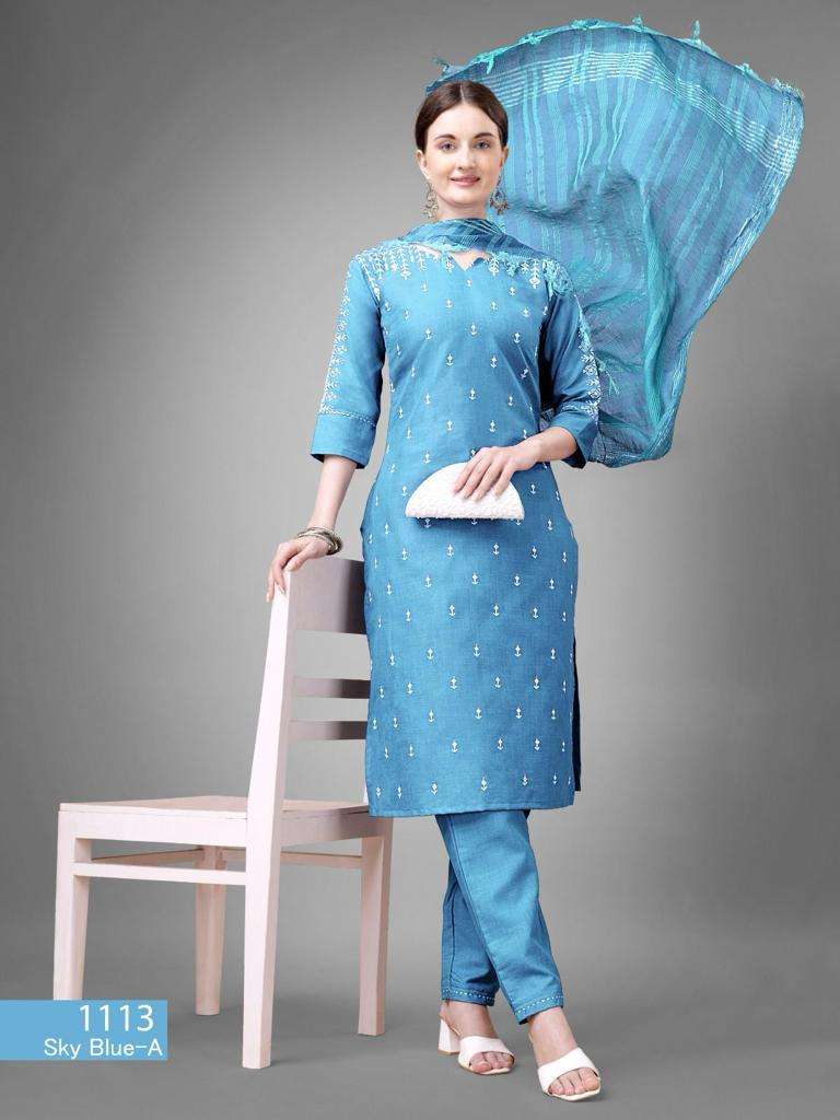 ALAYA VOL-2 BY AQSAWHOLESALE COTTON BLEND EMBROIDERY WORK READYMADE DRESSES