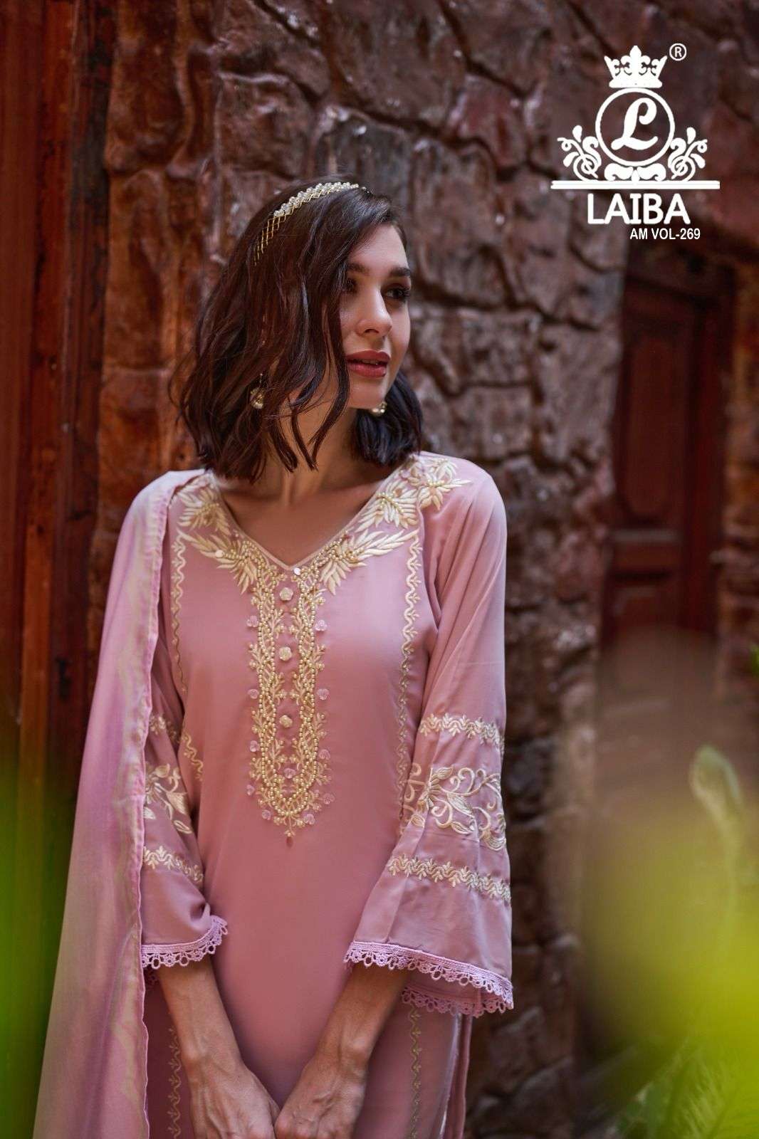 AM VOL-269 BY LAIBA 269-A TO 269-D SERIES PURE GEORGETTE HEAVY WORK READYMADE DRESSES