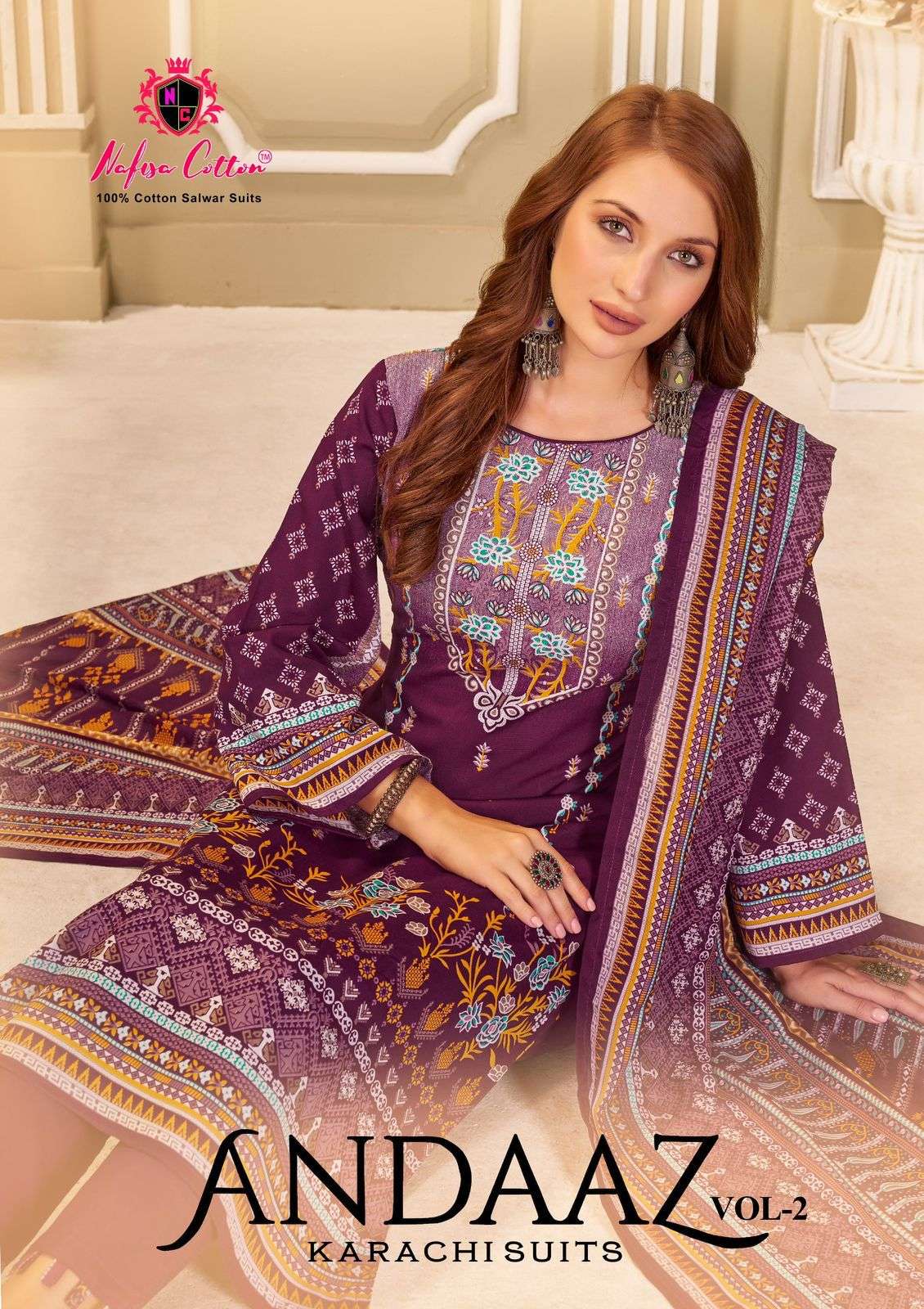 ANDAAZ VOL-2 BY NAFISA COTTON 207 TO 212 SERIES PURE SOFT COTTON PRINT DRESSES