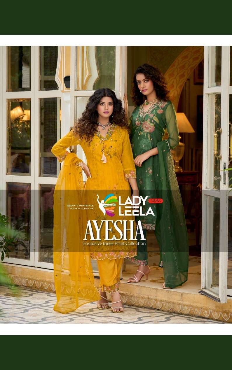 AYESHA BY LADY LEELA 1141 TO 1146 SERIES ORGANZA EMBROIDERY WORK READYMADE DRESSES