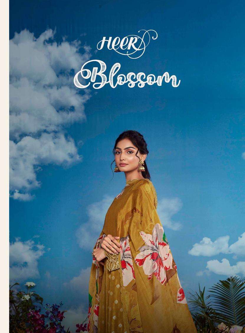 BLOSSOM BY HEER 9251 TO 9258 SERIES PURE MUSLIN PRINT EMBROIDERY WORK DRESSES