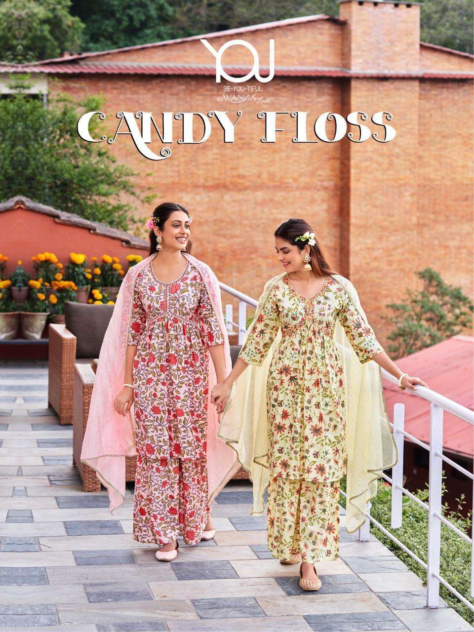 CANDY FLOSS BY YOU 1701 TO 1707 SERIES PURE MULL COTTON PRINT WORK READYMADE DRESSES