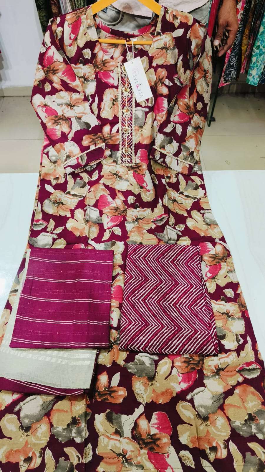 ELIZA BY DVEEJA MODAL CHANDERI PRINT WORK READYMADE DRESSES